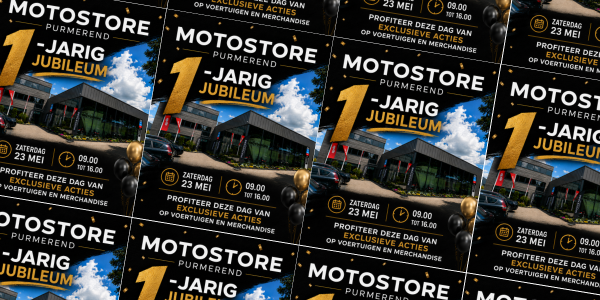 Jubileum Motostore Purmerend 23 mei 2026 korting